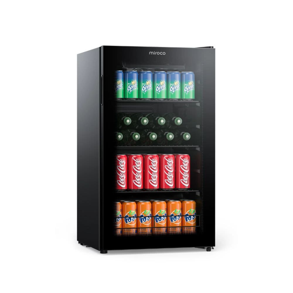 Miroco Beverage Refrigerator Cooler Beer Fridge, Drink Fridge with 3 Layer Glass Door, 3.2Cu.ft  MI-EF001
