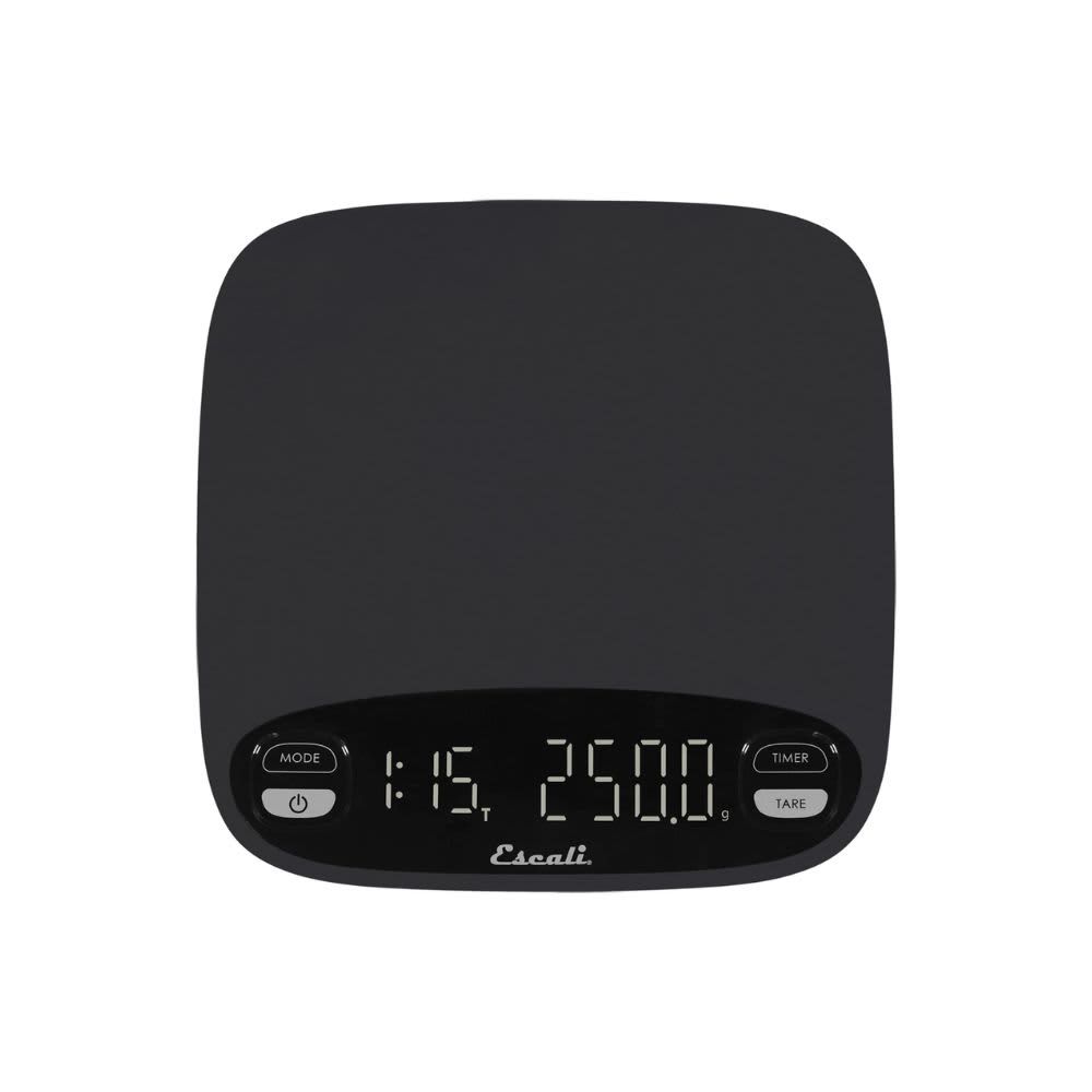ESCALI – Versi Coffee Scale with Timer, Weigh up to 6.6 lbs / 3,000 Grams, Rechargeable – Black