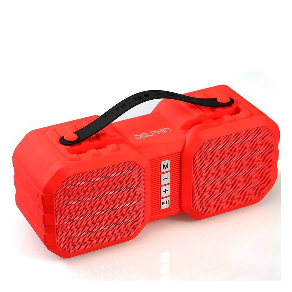 DOLPHIN – Portable Splashproof Bluetooth Speaker SPB-8X – Red