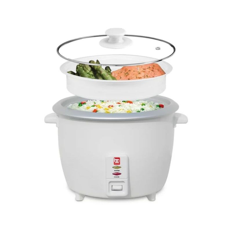 BENE CASA – 6‑Cup Rice Cooker with Steamer 500W – White BENE CASA – 6‑Cup Rice Cooker with Steamer 500W – White