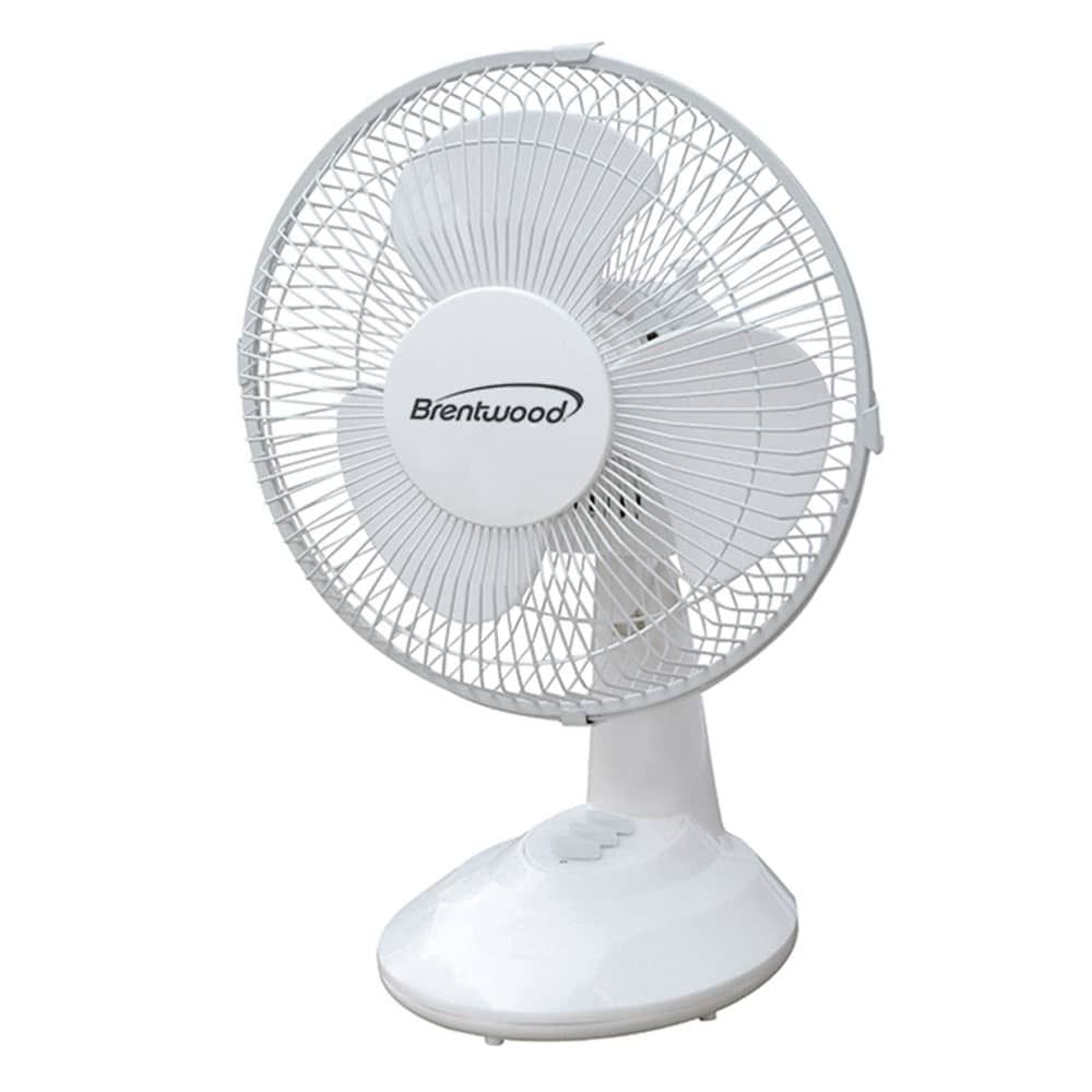 BRENTWOOD 9'' OSCILLATING DESK FAN ,2-SPD-WHT F-9DW