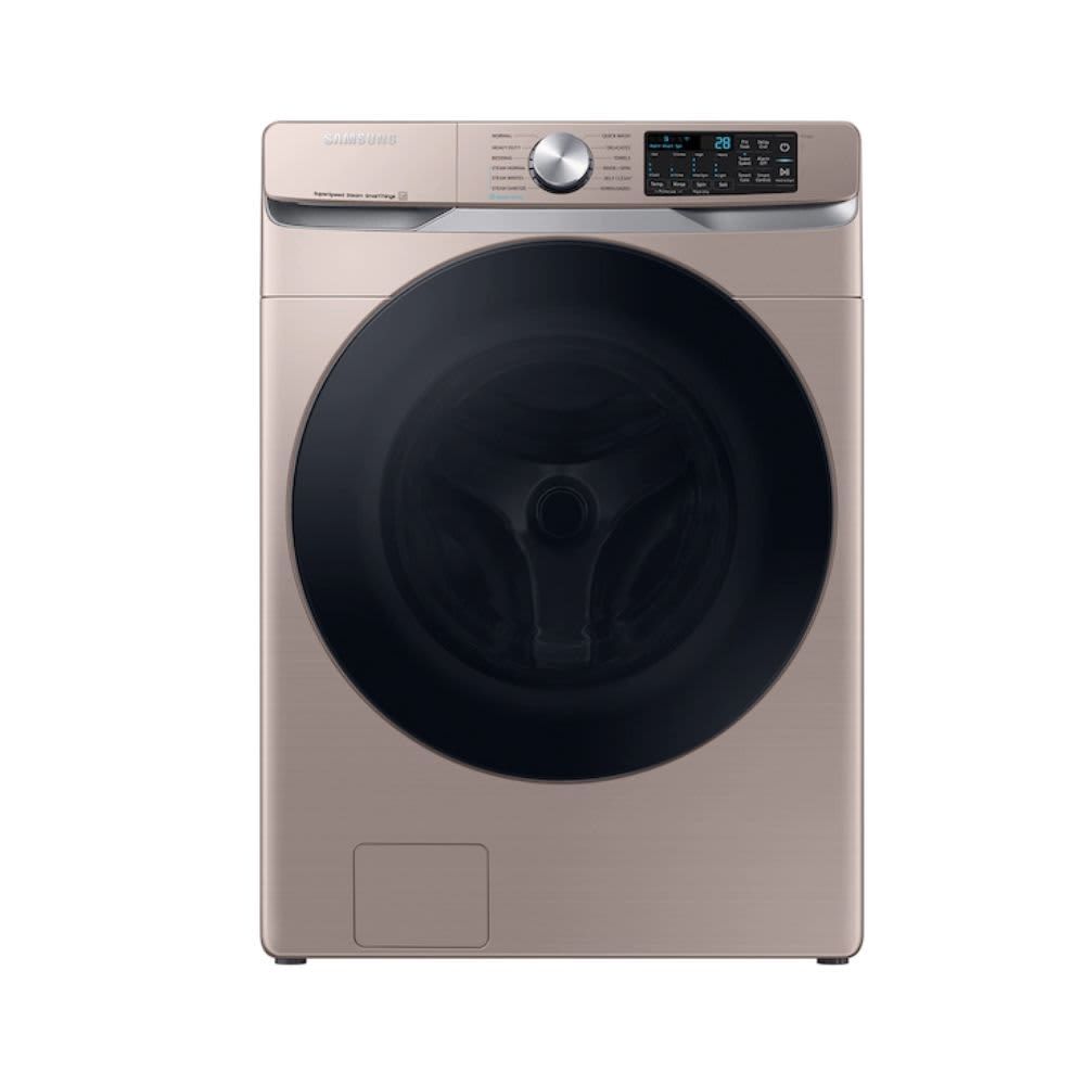 SAMSUNG – 4.5 Cu. Ft. Large Capacity Smart Front Load Washer with Super Speed Wash – Champagne