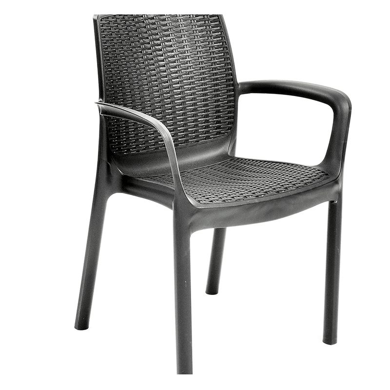 VOSS - Chair Guinea Rattan Style - Dark Grey