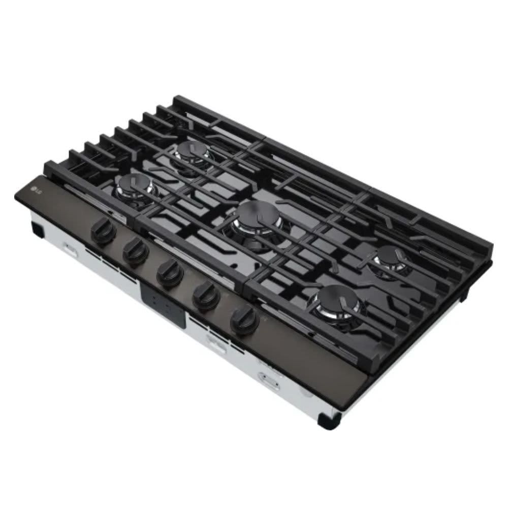 LG 36 in. Gas Cooktop in Black Stainless Steel with 5 Burners and EasyClean CBGJ3623D