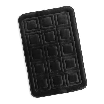 CLARA CLARK – Velvet Memory Foam Bath Mat Set – Black