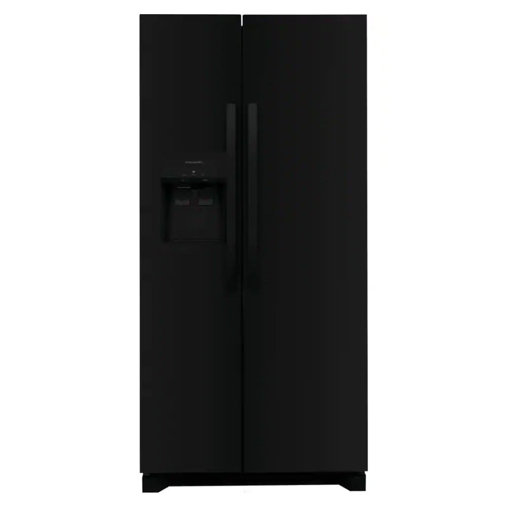 FRIGIDAIRE - 22.3 Cu. Ft. Side by Side Refrigerator with External Water & Ice Dispenser - Black FRIGIDAIRE - 22.3 Cu. Ft. Side by Side Refrigerator with External Water & Ice Dispenser - Black