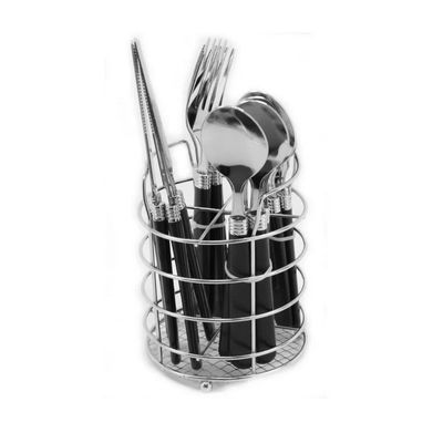 GIBSON – Sensations II 16-Piece Flatware Set – Black Handles GIBSON – Sensations II 16-Piece Flatware Set – Black Handles