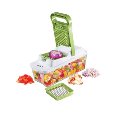 BRENTWOOD – Food Chopper and Vegetable Dicer with 6.75-Cup Storage Container – Green