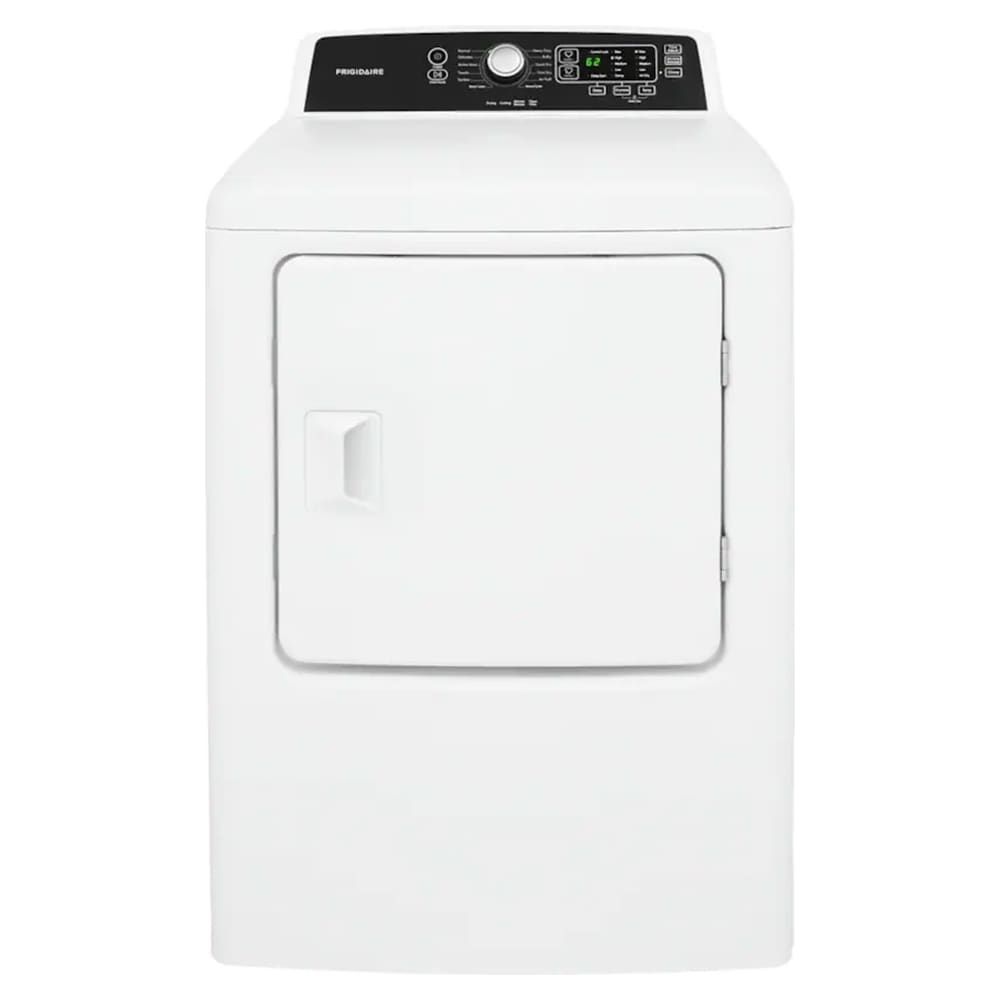FRIGIDAIRE – 6.7 Cu. Ft. Free Standing Electric Dryer – White FRIGIDAIRE – 6.7 Cu. Ft. Free Standing Electric Dryer – White