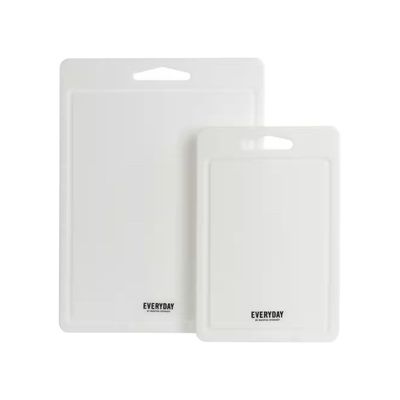 Gibson Home Martha Stewart Everyday Fayer 2 Piece Polypropylene 16in and 12in Cutting Board Set in White 138332.02