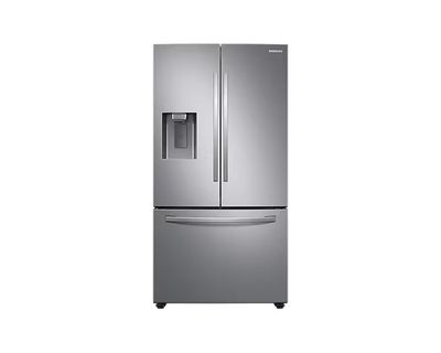 SAMSUNG - 27 Cu. Ft.  3-Door French Door Refrigerator with External Water & Ice Dispenser - Stainless Steel