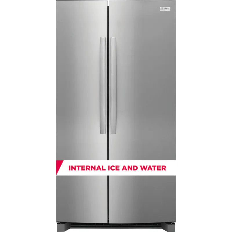 FRIGIDAIRE - 26 cu. ft. Standard Depth Side by Side Refrigerator with Internal Water Dispenser - Stainless Steel