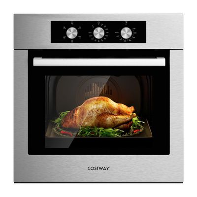 COSTWAY – 24" Single Electric Built-In Wall Oven – Stainless Steel