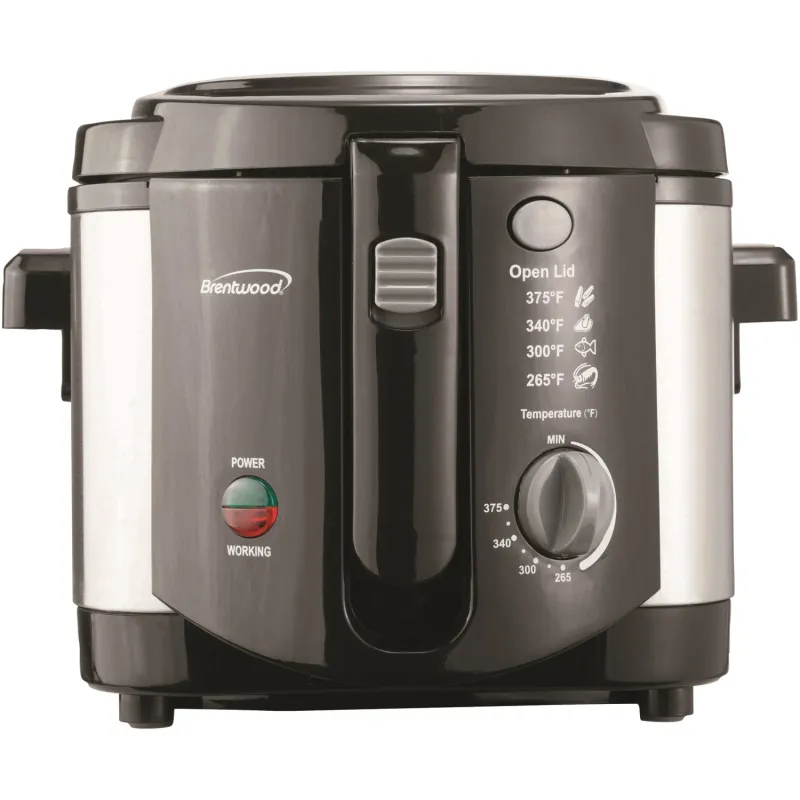 BRENTWOOD – 2.0 qt (8-Cup) Electric Deep Fryer – Silver/Black