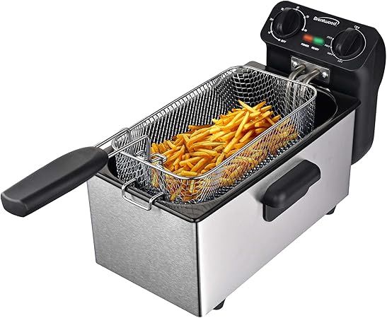 BRENTWOOD – 3.0 L (12-Cup) Electric Deep Fryer – Stainless Steel/Blac