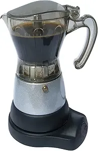 BENE CASA – 6-Cup Electric Espresso Maker – Clear and Silver