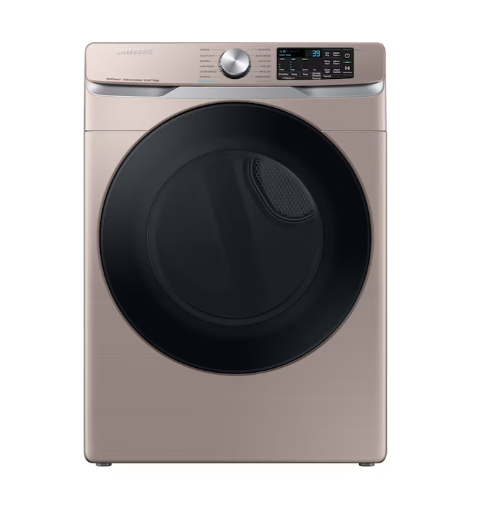 SAMSUNG – 7.5 Cu. Ft. Smart Electric Dryer with Steam Sanitize – Champagne