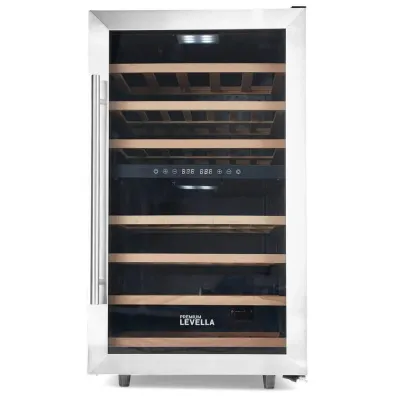 PREMIUM LEVELLA – 4.1 Cu. Ft. Dual-Zone Wine Cooler – Stainless Steel