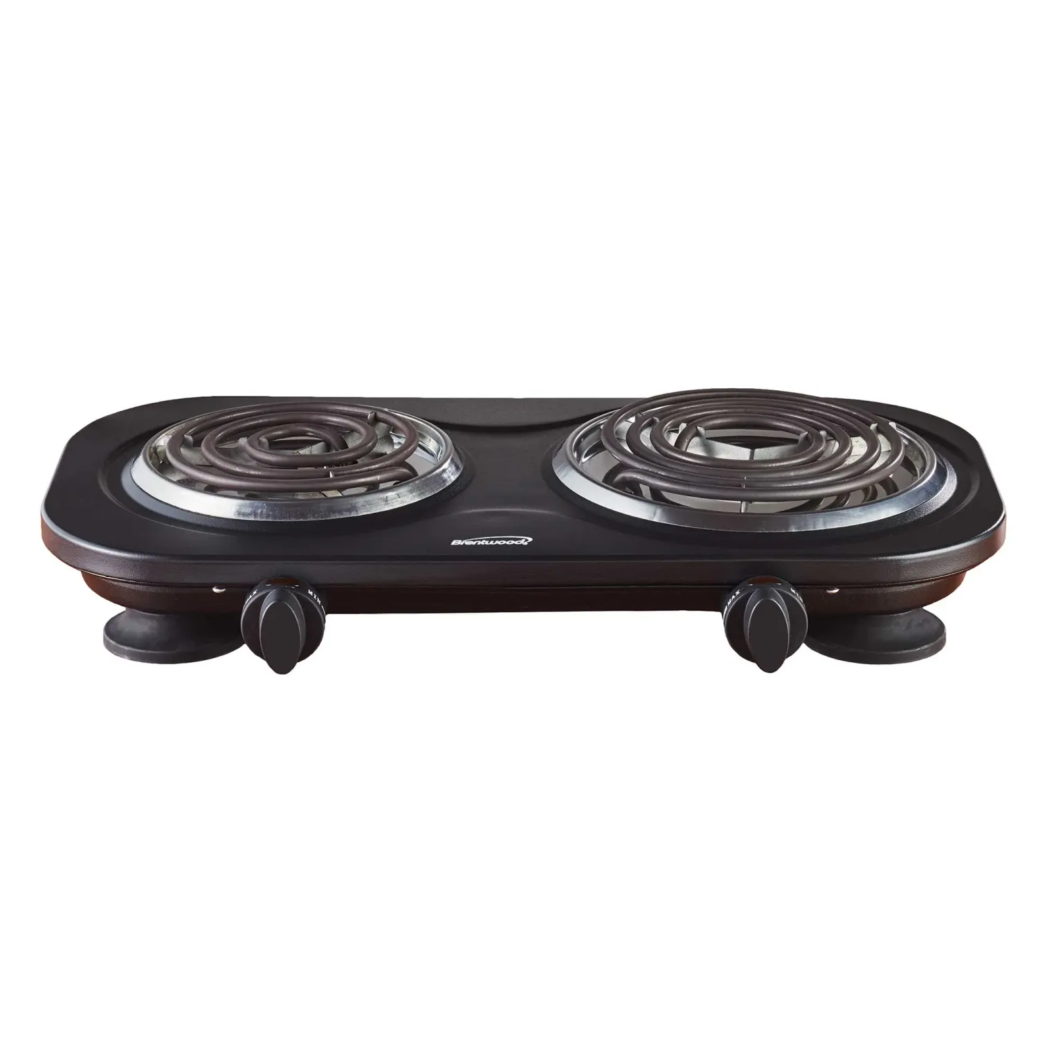 BRENTWOOD – 1,500 W Double Electric Coil Burner – Black