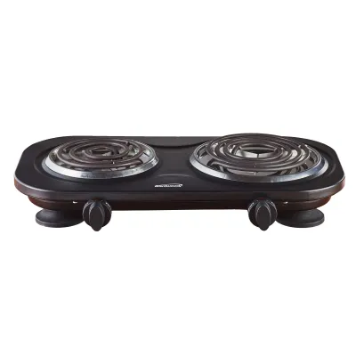 BRENTWOOD – 1,500 W Double Electric Coil Burner – Black