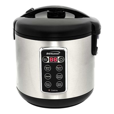 BRENTWOOD – Rice Cooker 10‑Cup Uncooked/20‑Cup Cooked 700 W – Stainless Steel-