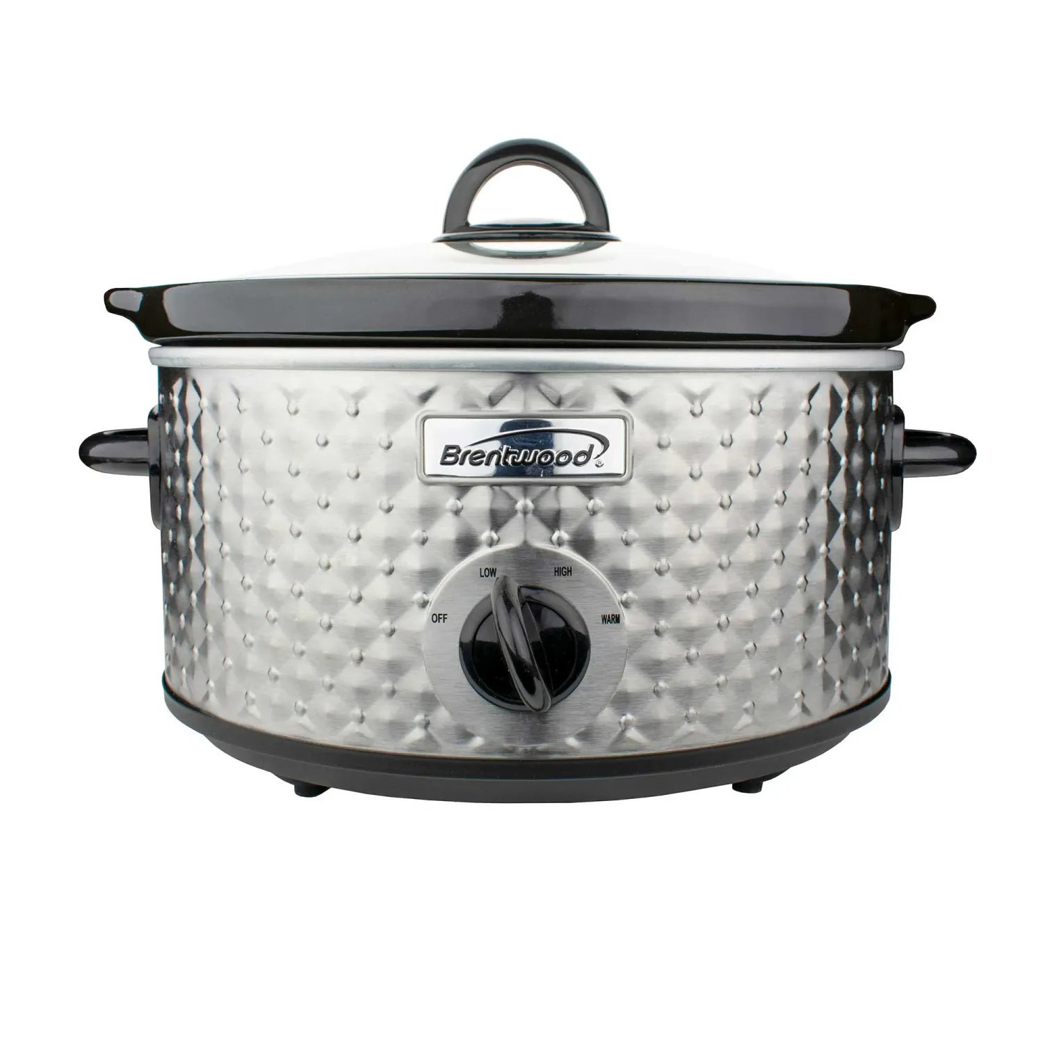BRENTWOOD – 3.5‑Qt Diamond Slow Cooker 190 W – Stainless Steel