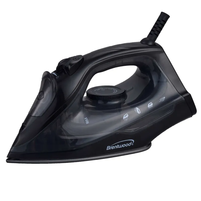 BRENTWOOD – 1200-Watt Non-Stick Steam Iron – Black-