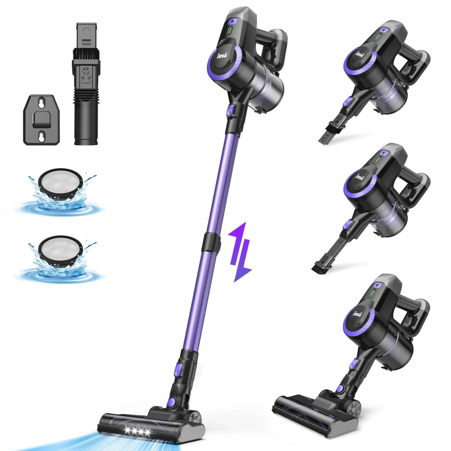 INSE – Cordless Stick Vacuum Cleaner 450W – Blue INSE – Cordless Stick Vacuum Cleaner 450W – Blue