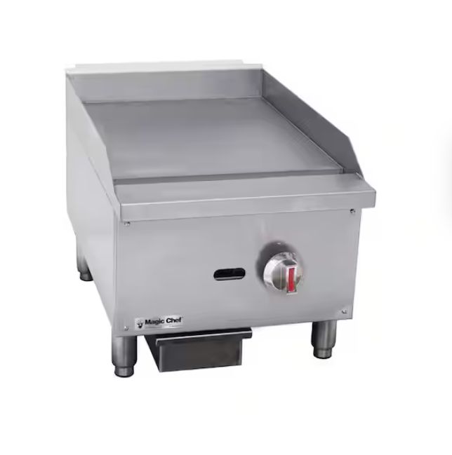 MAGIC CHEF – 16 in Commercial Natural Gas Manual Countertop Griddle – Stainless Steel