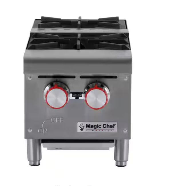MAGIC CHEF – 12 in Commercial Natural Gas Countertop Hot Plate – Stainless Steel