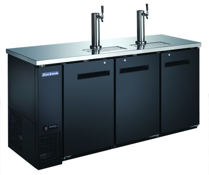 NORPOLE – 3-Door Direct Draw Beer Cooler – Black