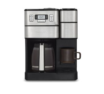 CUSINART – Combo 12‑Cup & Single‑Serve Grind & Brew Coffee Center – Black/Stainless Steel