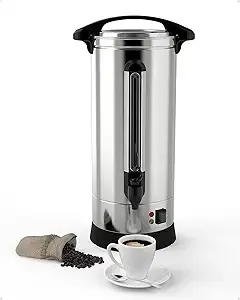 KYBOLT – Commercial Coffee Urn, 60 Cup double Wall Stainless Steel – Silver