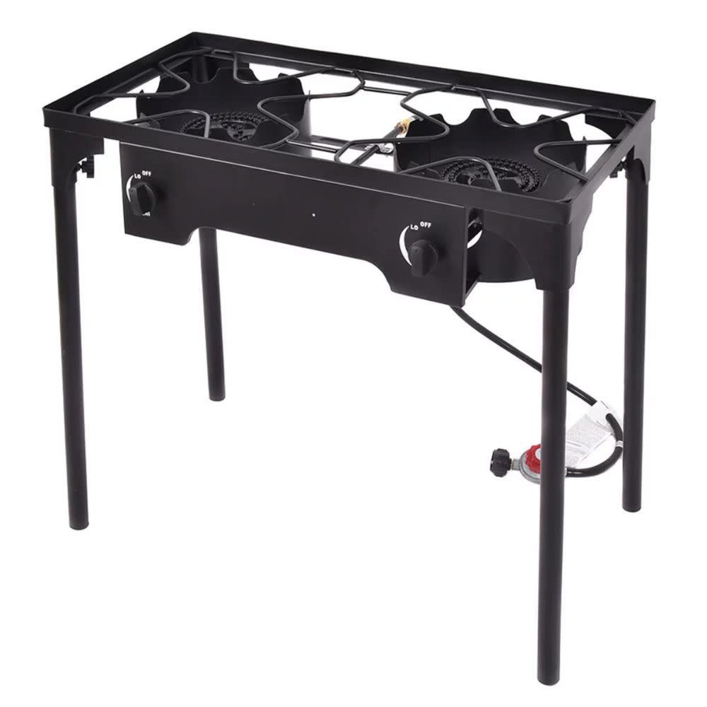 COSTWAY – 150 000 BTU Double Burner Outdoor Stove BBQ Grill – Black