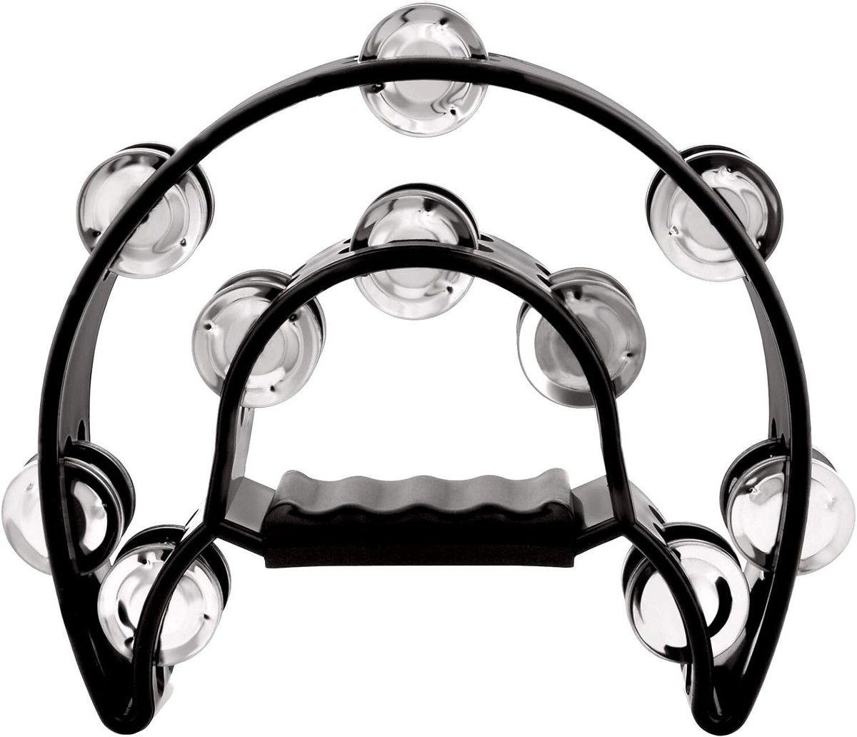 ZEBRA – Hand-Held Tambourine with Metal Jingles – Black