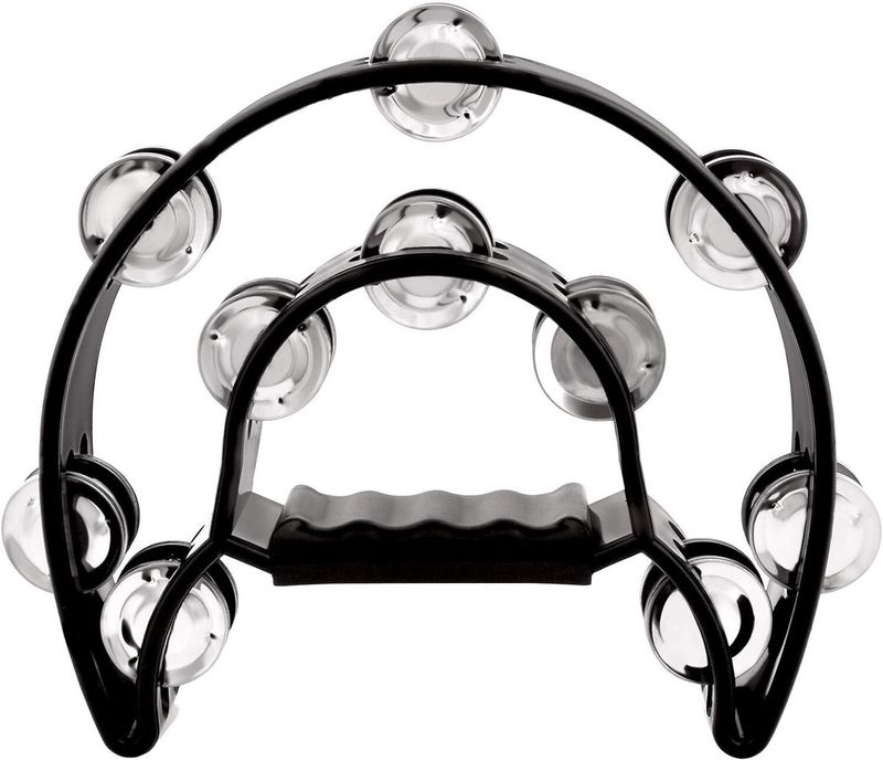 ZEBRA – Hand-Held Tambourine with Metal Jingles – Black