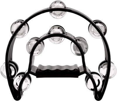ZEBRA – Hand-Held Tambourine with Metal Jingles – Black
