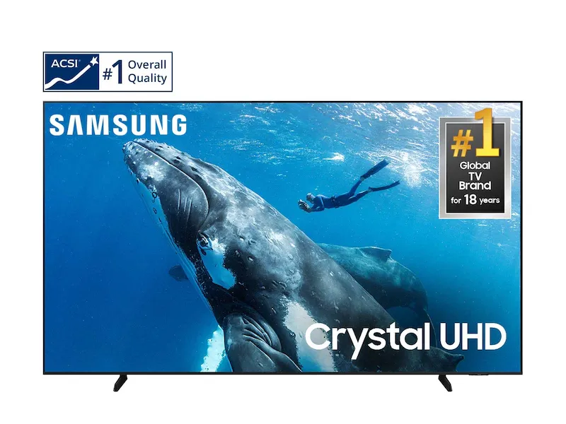 SAMSUNG – 98” Crystal UHD Smart Tizen TV – Black