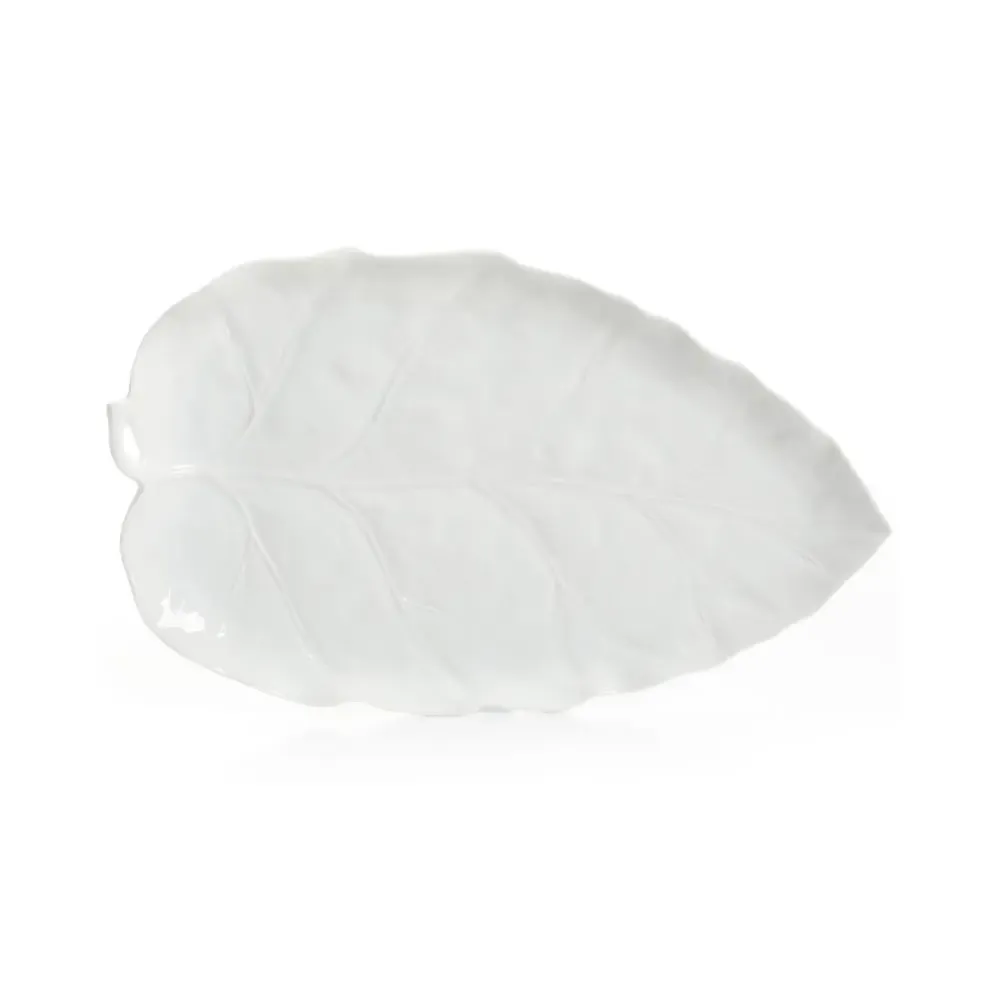 MARTHA STEWART – 19" Patterson Leaf Figural Platter – White
