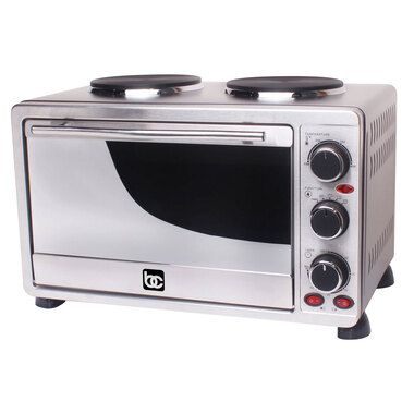 BENE CASA – 25 L Toaster Oven with Double Burners – Stainless Steel