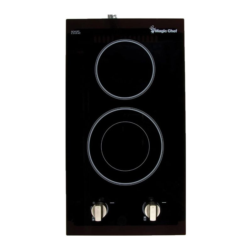 MAGIC CHEF – 12" Radiant Electric Ceramic Glass Cooktop with 2 Burners –Black