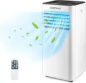 COSTWAY – 10,000 BTU 3-in-1 Portable Evaporative Air Cooler (Cooler, Fan & Dehumidifier) with 24-H Timer – White COSTWAY – 10,000 BTU 3-in-1 Portable Evaporative Air Cooler (Cooler, Fan & Dehumidifier) with 24-H Timer – White