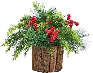 NATIONAL TREE COMPANY – 11 in Classic Christmas Centerpiece – Green/Red
