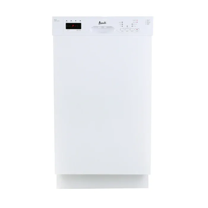 AVANTI – 18 in Dishwasher with Stainless Steel Interior and Front Controls – White