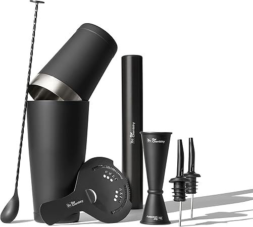 BARCHEMISTRY – 8-Piece Professional Mixology Bartending Kit – Matte Black
