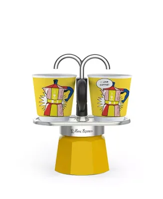 BIALETTI – Mini Express Lichtenstein 2 Cup Percolator – Yellow BIALETTI – Mini Express Lichtenstein 2 Cup Percolator – Yellow