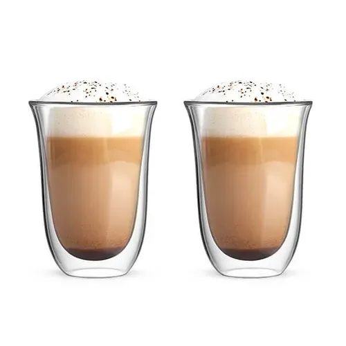 BIALETTI –  Firenze Set of  2 Double Walled Latte Glasses 300 ml