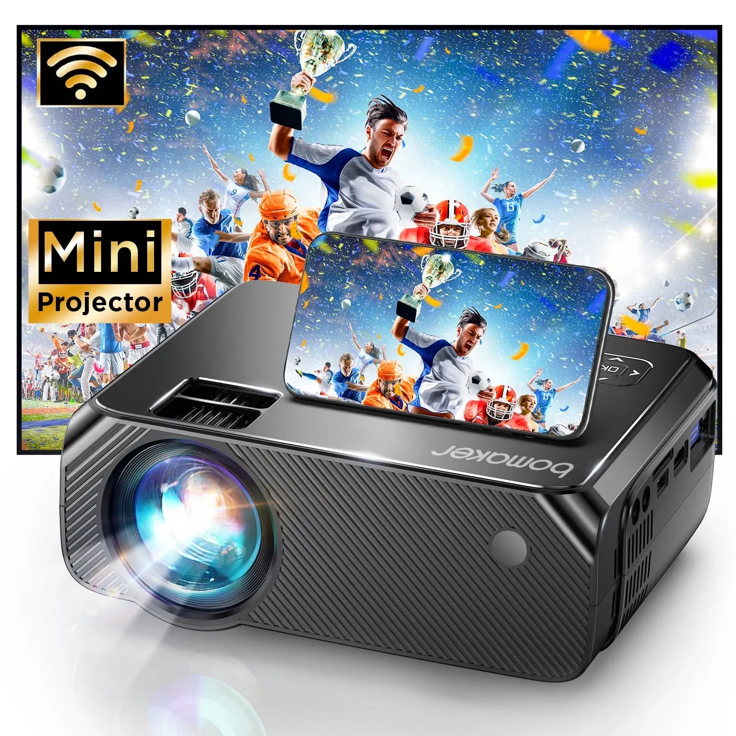 BOMAKER - Smart Mini Projector with WiFi – Black BOMAKER - Smart Mini Projector with WiFi – Black