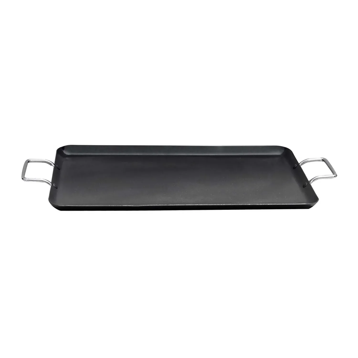 BRENTWOOD – 19″ Non‑Stick Aluminum Double Burner Griddle Pan – Black