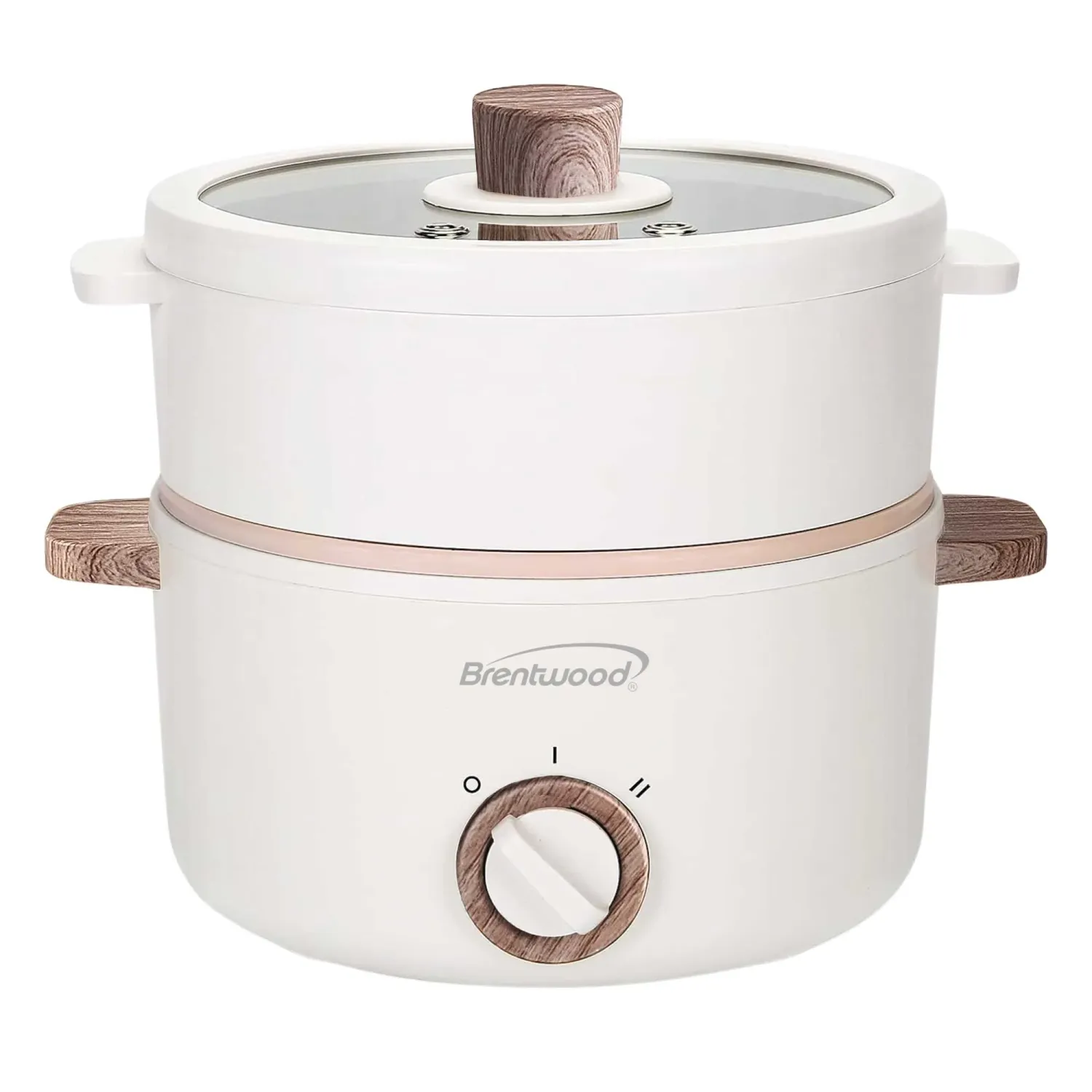 BRENTWOOD – Multi‑Function Electric Hot Pot Cooker & Food Steamer 600W – White